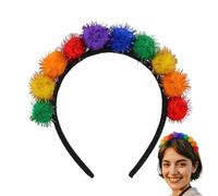 Ballobande per bambini, fascia arcobaleno POM | Tesestre di palla arcobaleno morbida divertente | Vestire copricapo, ornamento per capelli, copricapo di moda cosplay per donne, bambini