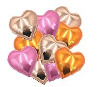 ballonfritz® Set di palloncini a forma di cuore, in oro rosa/arancione/rosa, 10 pezzi, XXL da 18", per matrimonio, regalo o sorpresa d'amore, per San Valentino