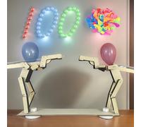Balloon Bamboo Man Battle con 100 palloncini, bambole in legno fatte a mano, battaglia veloce per 2 giocatori, combattente in legno con testa a palloncino, per 12+