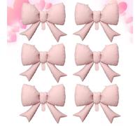 Balloon Set - 6pcs Extra Large Pink Bow Balloons Decorative Party Latex Balloons For Birthday Valentine Wedding Photo Props | Romantic Event Decoration Supplies For Celebrations
