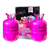 BALLOONIFY 2 bombole a gas a elio, 0,20 m³, per 30 palloncini, bottiglia usa e getta con gas elio, ideale per compleanni, feste, matrimoni, palloncini in pellicola | Bombola del gas monouso