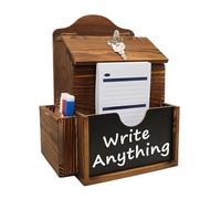 Ballot Box - Wooden Suggestion Box With Lock, Slot Wall Mounted Mailbox | Secure Wooden Message Collection Booth For Office, Classroom, Church, Restaurant, Teacher Use, Feedback, Wedding Events