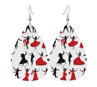 (Ballroom Dance) Orecchini In Pelle Moda Pendenti Stampato Orecchini Per Festa Della Mamma Feste