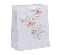 Ballyhoo Grande sacchetto regalo floreale per compleanni e altre celebrazioni, 31,5 x 26 x 13,5 cm, multicolore