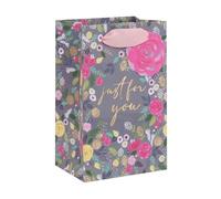 Ballyhoo Pretty Floral, sacchetto regalo con profumo Just for You, per compleanni e altre celebrazioni, perfetto per piccoli regali, 12,7 x 20,3 x 10 cm, multicolore