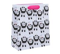 Ballyhoo Sacchetto regalo di compleanno con scritta "Happy Birthday", motivo: panda, 25,3 x 21,5 x 10,2 mm, multicolore