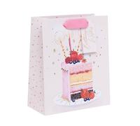Ballyhoo Sacchetto regalo di compleanno, misura media, per torta di compleanno, 25,3 x 21,5 x 10,2 mm, multicolore