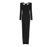 Balmain - Abito lungo senza schiena con ricamo di rose - - Dresses - Donna - Nero - L