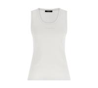 Balmain - Canotta in jersey con ricamo Paris - - Tops - Donna - Bianco - M