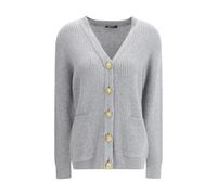 Balmain Gray Fleece Wool Cardigan - IT36 | XS