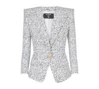 Balmain, ,Jackets ,Donna ,Bianco ,2XS Giacca monopetto con stampa Love Letter