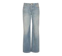 Balmain - Jeans dritti in denim con motivo a rombi - - Jeans - Donna - Blu - S