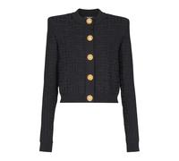 Balmain, ,Knitwear ,Donna ,Nero ,S Monogram Knit Cardigan