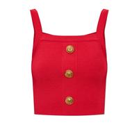 Balmain - Short Off-Shoulder Top - - Tops - Donna - Rosso - S