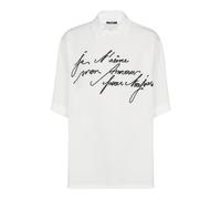 Balmain - T-shirt con collo a camicia e ricamo “lettera d’amore” - - Tops - Uomo - Bianco - L