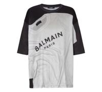Balmain - T-Shirt Dipinta Nero + Grigio - - Tops - Donna - Multicolore - M