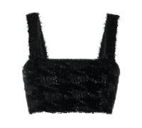 Balmain - Top Corto in Tweed Nero con Bottoni Dorati - - Tops - Donna - Nero - L
