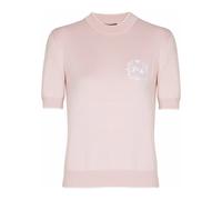Balmain - Top in maglia con ricamo emblema - - Knitwear - Donna - Rosa - L