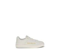 Balmain White Calf Leather Bos Taurus Low Top Sneakers - EU40/US10