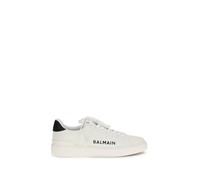 Balmain White Calf Leather Bos Taurus Low Top Sneakers - EU44/US11