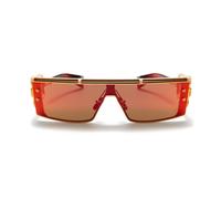Balmain Wonder Boy - Iii Occhiali Da Sole Unisex Oro Mascherina Rosso 145mm