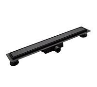 BALNEO Canalina per Doccia, Canaletta di Scarico 60 Nera, Bassa 52mm, Set Completo con Grande Filtro, Scarico per Doccia su Entrambi i Lati con Pannello o Sotto Piastra, Duplex Next 2in1