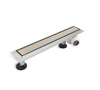 BALNEO Canalina per Doccia, Canaletta di Scarico 70cm in Acciaio Inox, con Sifone Laterale, Set Completo, Scarico Doccia su Entrambi i Lati con Pannello o Sottopiastra, Scarico Laterale 2in1