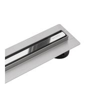 BALNEO Canalina per Doccia, Canaletta di Scarico da 60cm, Cromata, Specchio, Acciaio Inossidabile, Pannello Stretto in Acciaio Inossidabile da 14mm, Basso 57mm, Scarico per Doccia Slim e Basso Proline