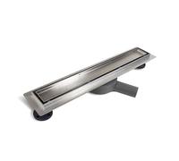 BALNEO Canalina per Doccia, Canaletta di Scarico da 60cm, Scarico a Pavimento in Acciaio Inox, Set Completo, Scarico per Doccia su Entrambi i Lati con Pannello o Sotto Piastra, Scarico a 360° 2 in 1