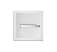 BALNEO Porta Carta Igienica Acciaio Inossidabile Bianco, Porta Carta Igienica per Bagno, Installazione a Parete, 17,3x17,3x8,6cm, Installazione Ad Incasso, Dispenser Carta Wall-Box Paper 1 Bianco