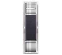BALNEO Porta Carta Igienica con Rivista per 6 Rotoli Installazione Ad Incasso, in Acciaio Inox, 74x20,8x14,75cm, Porta Carta Igienica per Bagno, Installazione a Parete, Wall-Box Paper 2 INOX