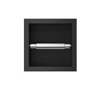 BALNEO Porta Carta Igienica Porta Carta Igienica per Bagno, Installazione a Parete, Nero, 17,3x17,3x8,6cm, Installazione Ad Incasso, Dispenser Carta Wall-Box Paper 1 Nero