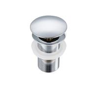 BALNEO Tappo per Lavello Universale Click Cone Pop-Up Cromato, Ottone, Antiruggine, 4 Guarnizioni, Guarnizione, Raccordo di Scarico, 66mm X G1 1/4, Senza Troppopieno, Clic A