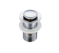 BALNEO Tappo per Lavello Universale Click Cone Pop-Up Cromato, Ottone, Antiruggine, 4 Guarnizioni, Guarnizione, Raccordo di Scarico, 61mm X G1 1/4, Senza Troppopieno, Click Clack B