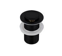 BALNEO Tappo per Lavello Universale Click Cone Pop-Up Nero, Ottone, Antiruggine, 4 Guarnizioni, Guarnizione, Raccordo di Scarico, 61mm X G1 1/4, Senza Troppopieno, Click B