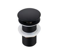 BALNEO Tappo per Lavello Universale Click Cone Pop-Up Nero, Ottone, Antiruggine, 4 Guarnizioni, Set Beccuccio, 66mm X G1 1/4, Senza Troppopieno, Clic A