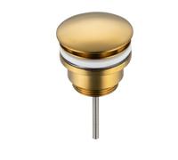 BALNEO Tappo per Lavello Universale Click Cone Pop-Up Oro, Ottone, Antiruggine, a Prova di Perdite, Raccordo di Scarico Universale, 66mm X G1 1/4, Click Clocke D Al Lavandino