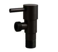 Balneo Valvola Angolare 1/2 x 3/8 in acciaio Nero, Collegamento per Rubinetto, Rubinetto ad Angolo Durevole con cartuccia in ceramica, Valvola ad angolo antiruggine e universale per bagno e cucina