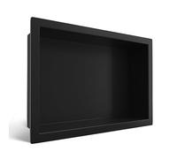 Balneo Wall-Box ONE Nero Acciaio Inox Nicchia Doccia 30x20x10cm, Nero, Doccia in Nicchia a Parete, Impermeabile, Installazione Nicchia Flessibile, Nicchia per Utensili da Bagno, Senza Piastrelle
