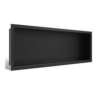 Balneo WALL-BOX ONE Nicchia a Parete per Doccia in Acciaio Inox Nero, Impermeabile, Installazione in Nicchia Flessibile, 60x20x10cm, Nero, Nicchia per Utensili da Bagno, Senza Piastrelle