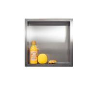 Balneo WALL-BOX ONE Nicchia Doccia a Parete per Il Bagno Nicchia Doccia in Acciaio Inox 30x30x10cm, Nicchia Impermeabile per Utensili da Bagno, Senza Piastrelle, Installazione Flessibile in Nicchia