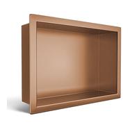 Balneo WALL-BOX ONE Nicchia Doccia in Acciaio Inox Rame 30x20x10cm, Rame, Doccia a Nicchia a Parete, Impermeabile, Installazione Nicchia Flessibile, Nicchia per Utensili da Bagno, Senza Piastrelle