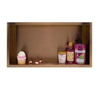 Balneo Wall-Box ONE Rame Acciaio Inox Nicchia Doccia 60x30x10cm Doccia a Parete, Installazione Flessibile, Rame, Impermeabile, Nicchia per Utensili da Bagno, Senza Piastrelle
