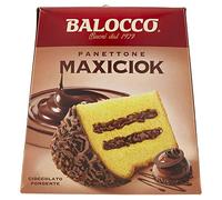 Balocco Panettone Maxiciok con Cioccolato Fondente, Uova Galline Allevate a Terra, Senza Canditi e Uvetta, con Crema, Dolce Natale, Qualità Made in Italy (Panettone Maxiciok, 800 g)