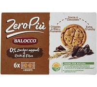 Balocco ZeroPiu Biscotti Frollini Extra-Crunchy con Crispies Riso e Frumento e Gocce di Cioccolato Senza Zuccheri Aggiunti 230g