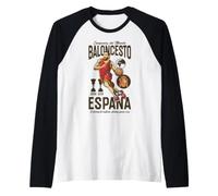 Baloncesto Espana Campione del Mondo Spagna 2019 Maglia con Maniche Raglan