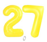 Balorise 40 Pollici Foil Palloncino Giallo Numero 27/72, Gonfiabili Elio, Grande Numeri 0-9, 10-100 (101cm), Decorazione di Alluminio Palloncini per Festa di Compleanno Anniversario