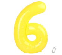 Balorise 40 Pollici Foil Palloncino Giallo Numero 6, Gonfiabili Elio, Grande Numeri 0-9, 10-100 (101cm), Decorazione di Alluminio Palloncini per Festa di Compleanno Anniversario
