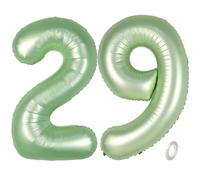 Balorise 40 Pollici Foil Palloncino Verde Numero 29/92, Gonfiabili Elio, Grande Numeri 0-9, 10-100 (101cm), Decorazione di Alluminio Palloncini per Festa di Compleanno Anniversario