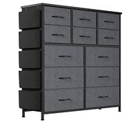 Baloveby Armadio 12 cassetti in tessuto con maniglie, telaio in metallo, per camera da letto, cameretta dei bambini, armadio, corridoio, ingresso, grigio